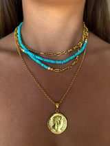 Brandi Gold Coin Pendant (with chain)