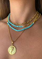 Brandi Gold Coin Pendant (with chain)