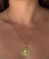 Brandi Gold Coin Pendant (with chain)