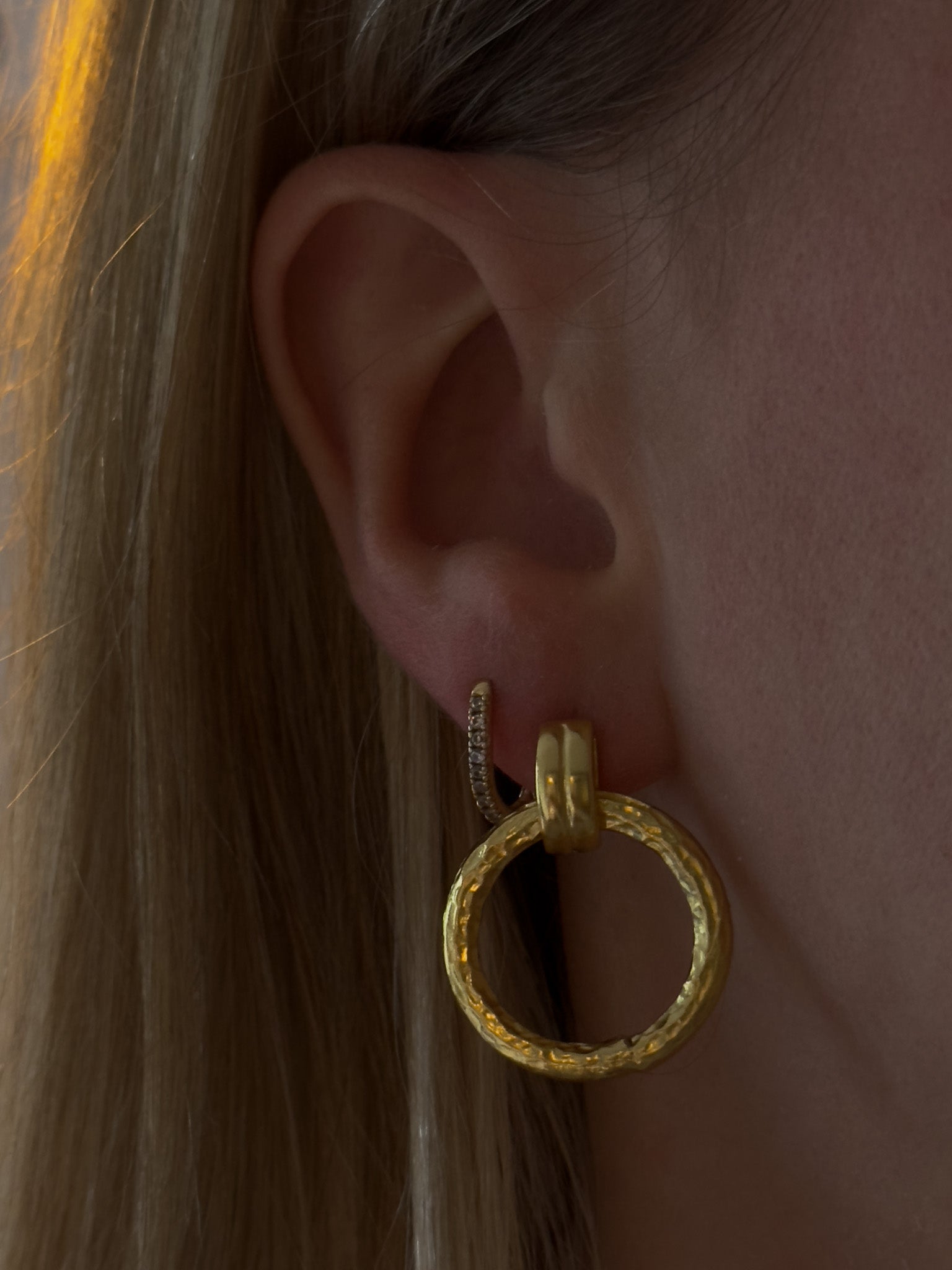 Immy Gold Drop Circle Earrings