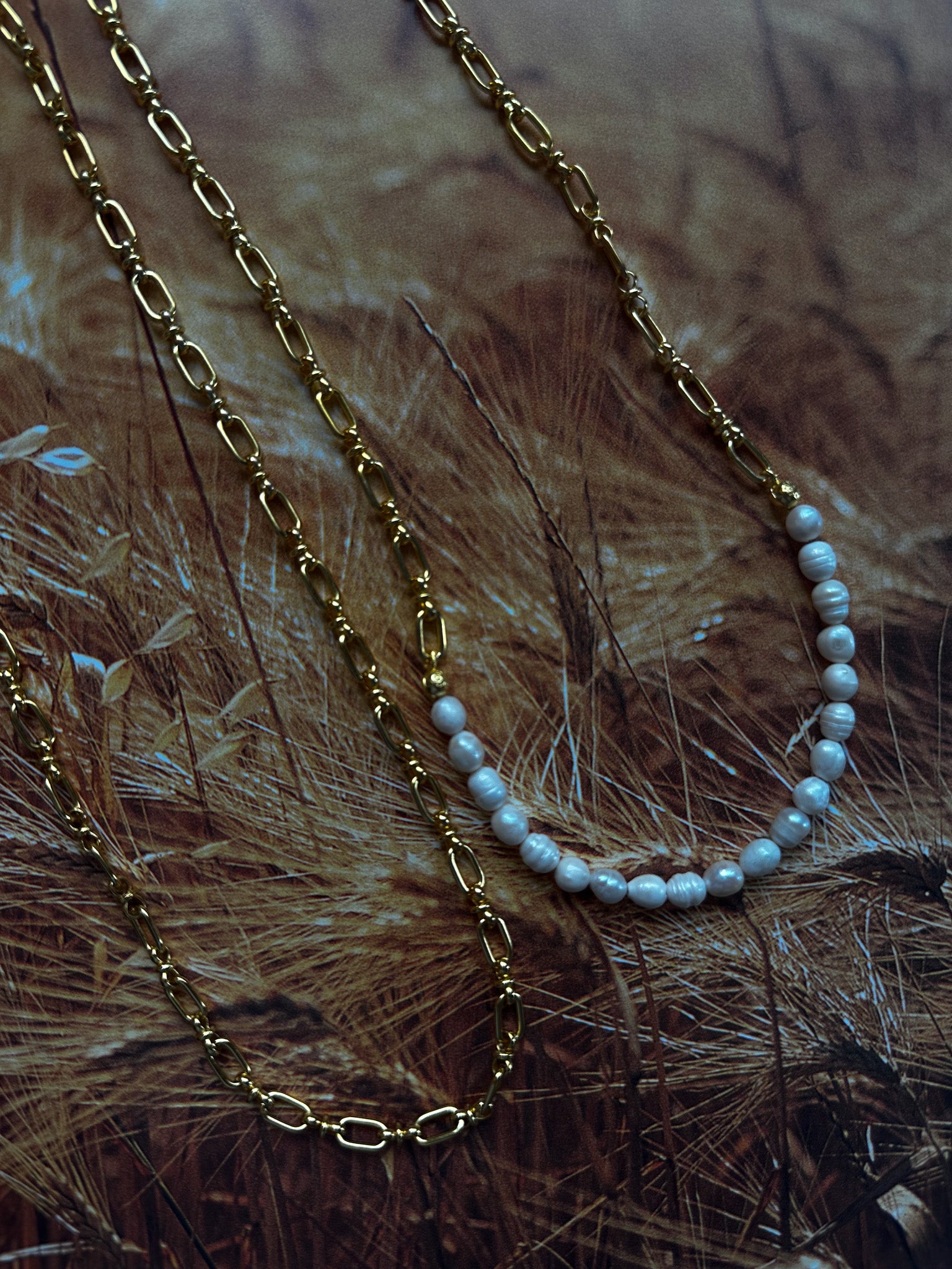 Alexandra Gold Pearl Necklace